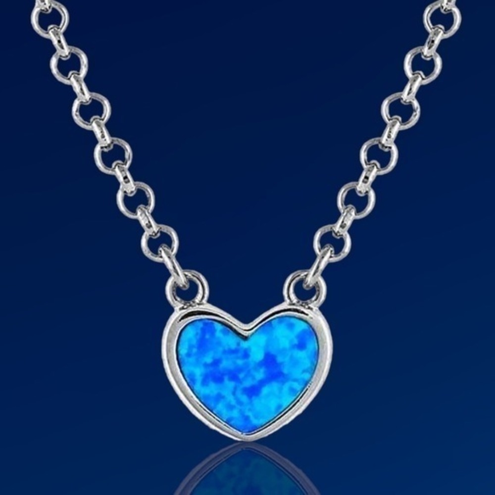 Montana Silversmiths Hidden Lake Glacial Pools‎ Heart Necklace New! Retail $45